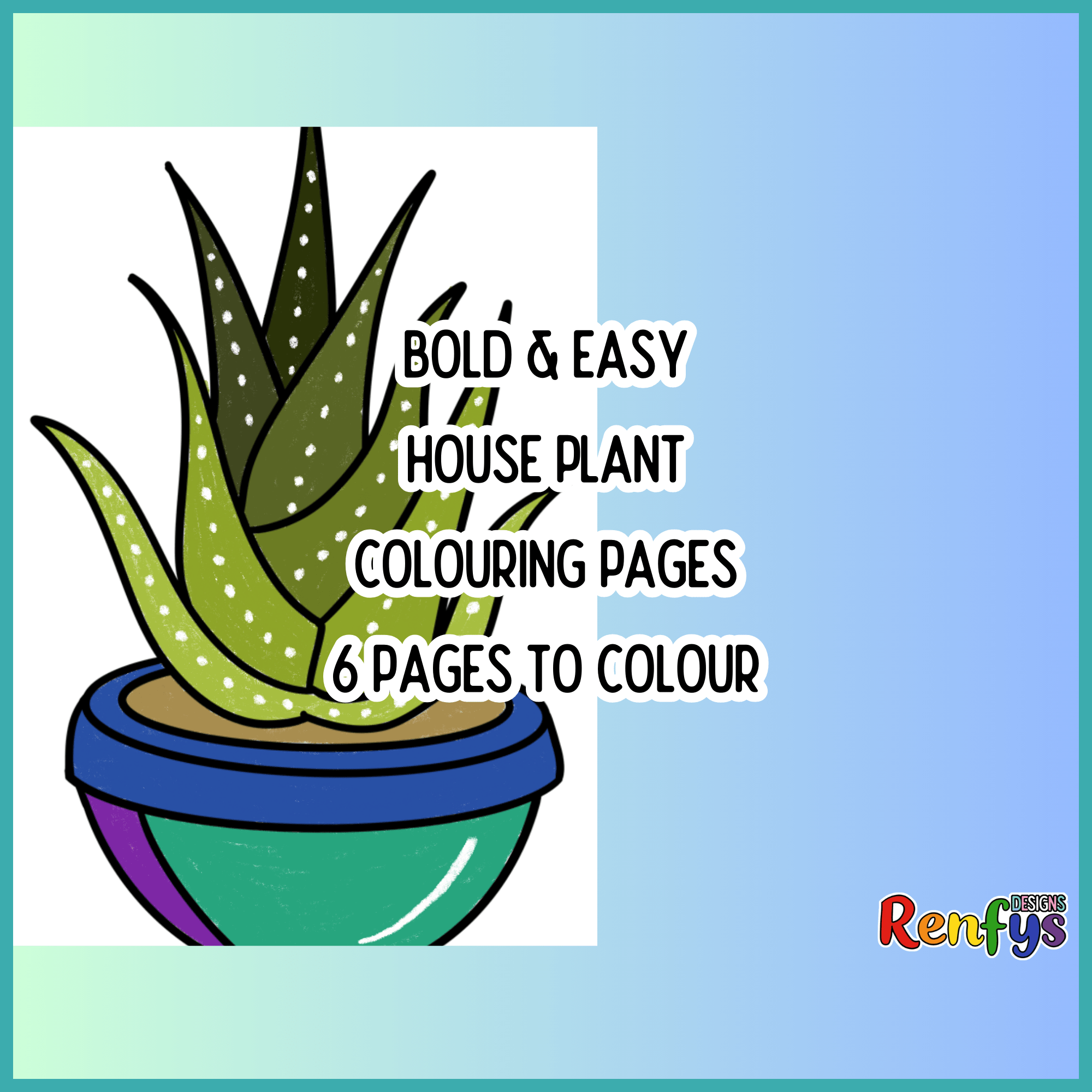 Bold & Easy House Plant Colouring Pages