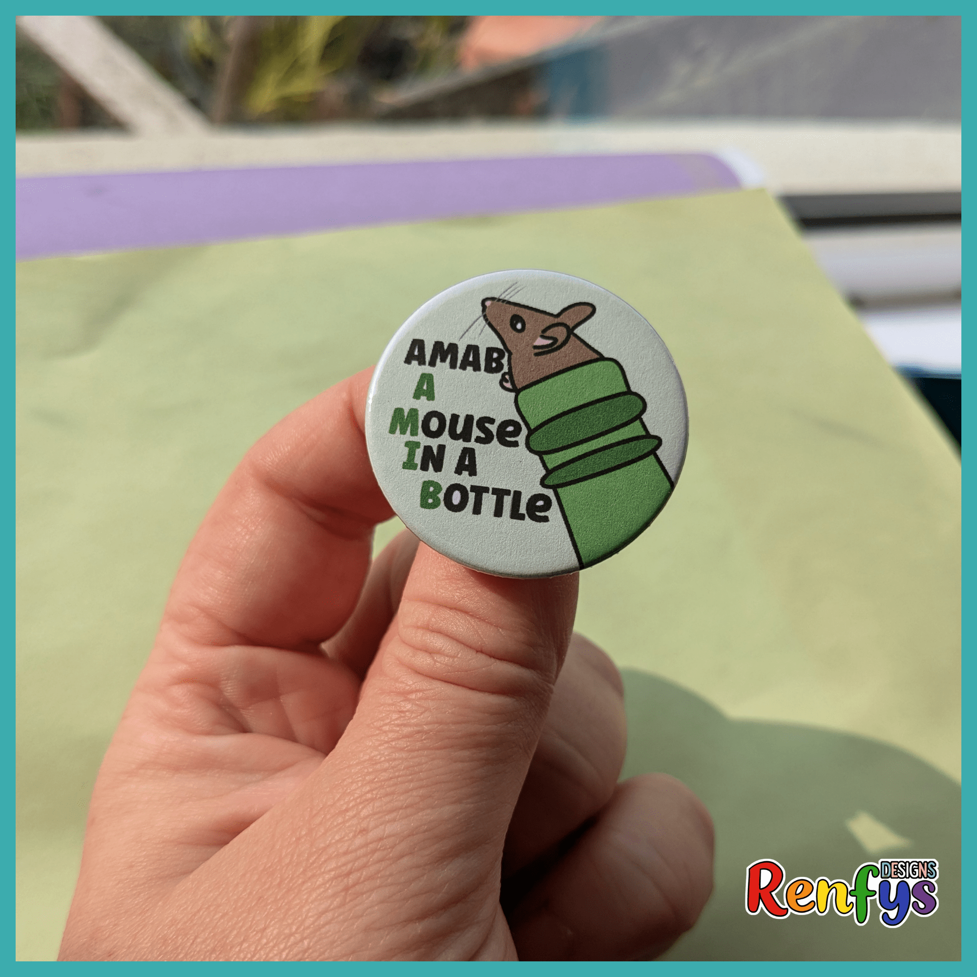 A Ferret in A Bucket/A Mouse in A Bottle - AFAB/AMAB badges - Image 3