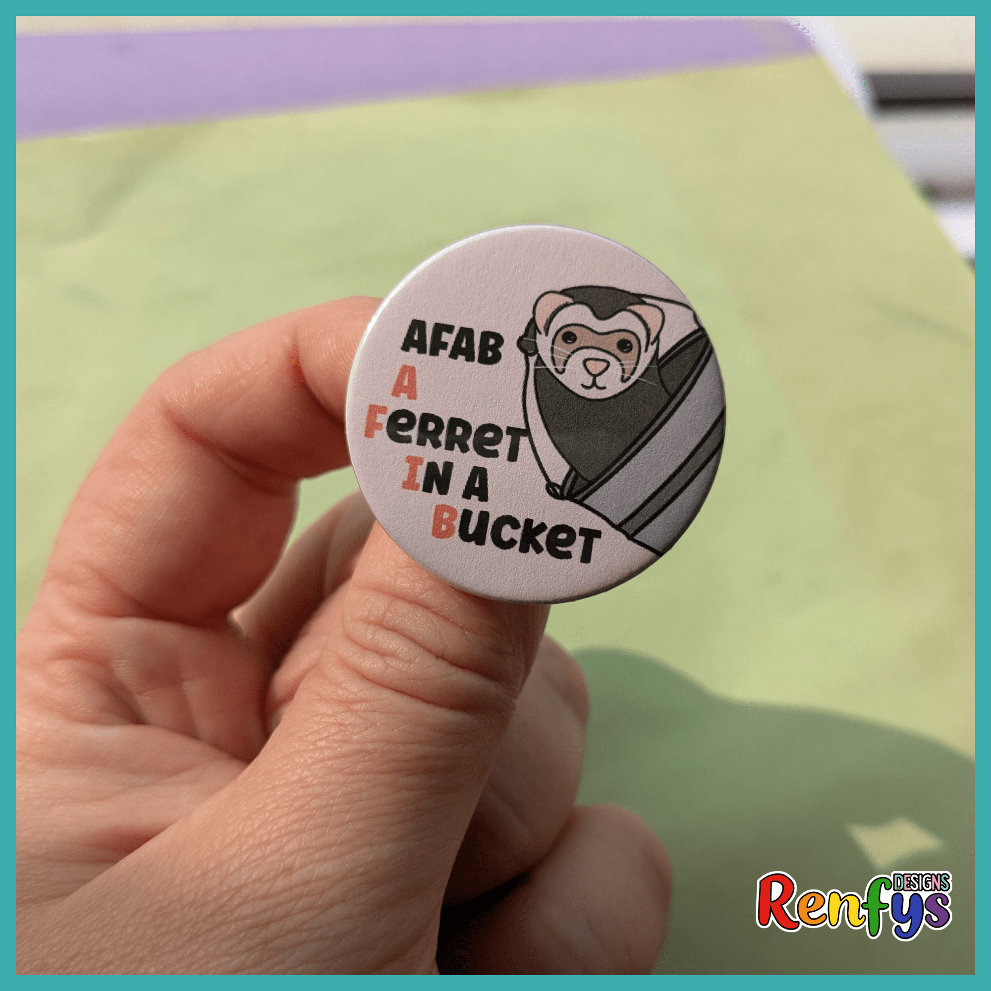 A Ferret in A Bucket/A Mouse in A Bottle - AFAB/AMAB badges - Image 4