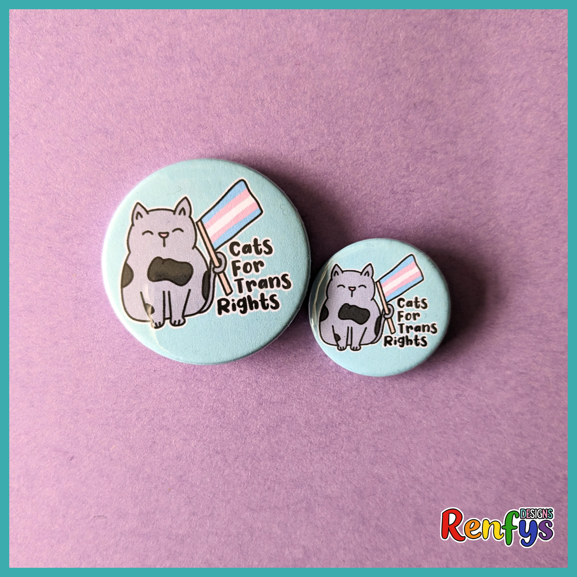 Cats For Trans Rights Badge - Image 2