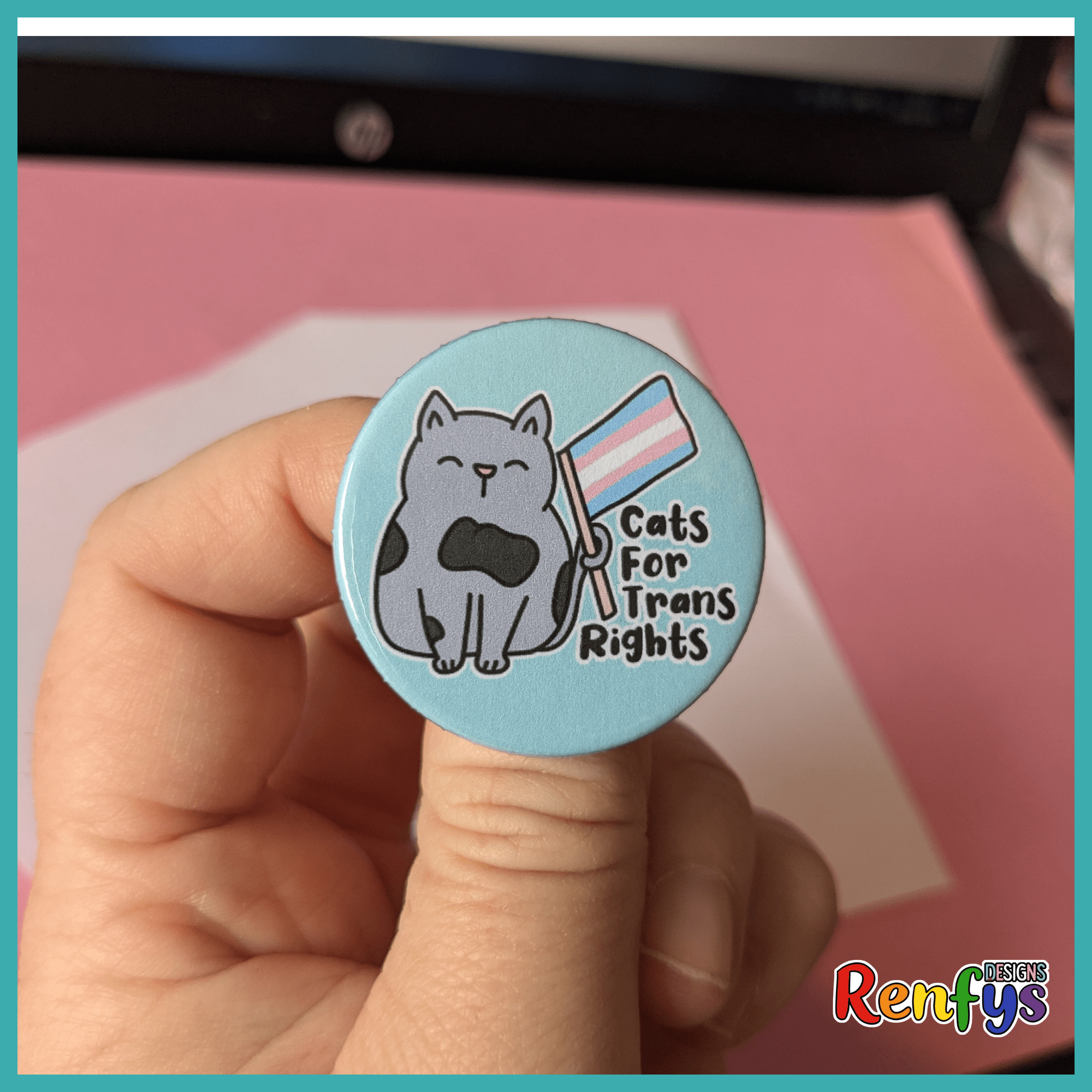 Cats For Trans Rights Badge