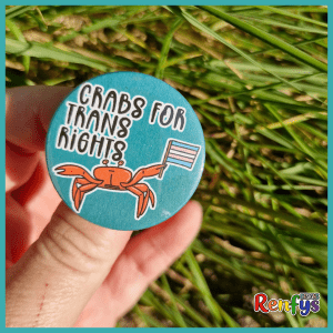 Crabs For Trans Rights Badge